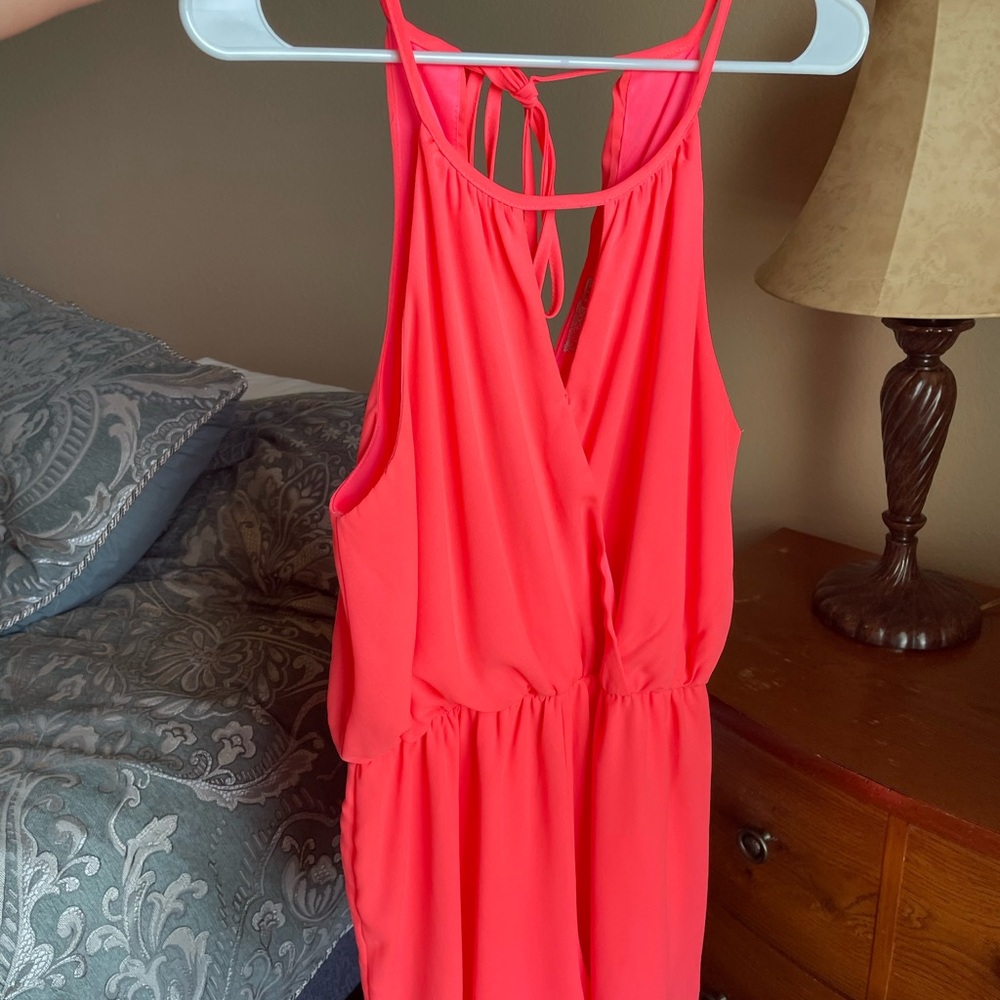 Vibrant Coral Romper